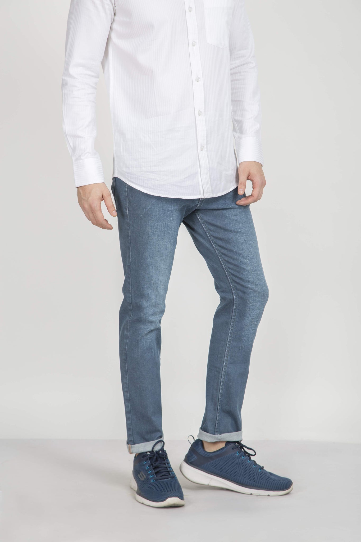 A2 | 3x1 GREY-CAST COATED WASHED JEANS